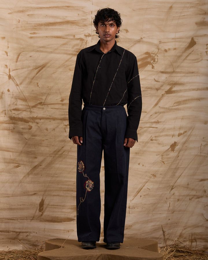Hibiscus Hand Embroidered Bottoms