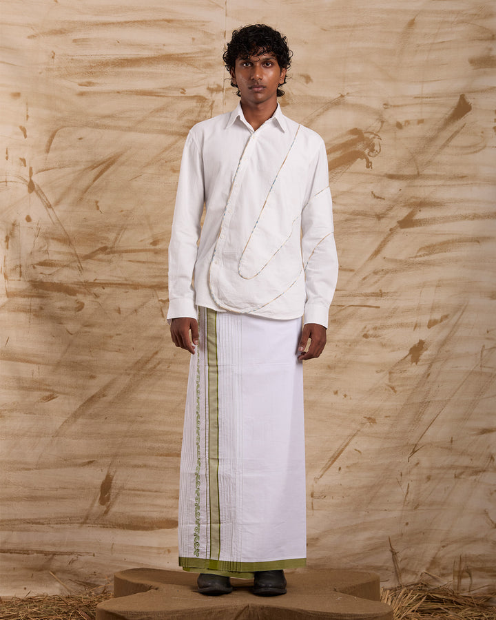 Veshti Embroidered - Green