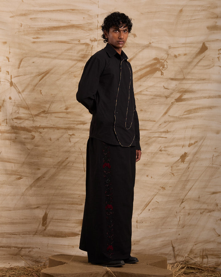 Veshti Hand Embroidered - Black