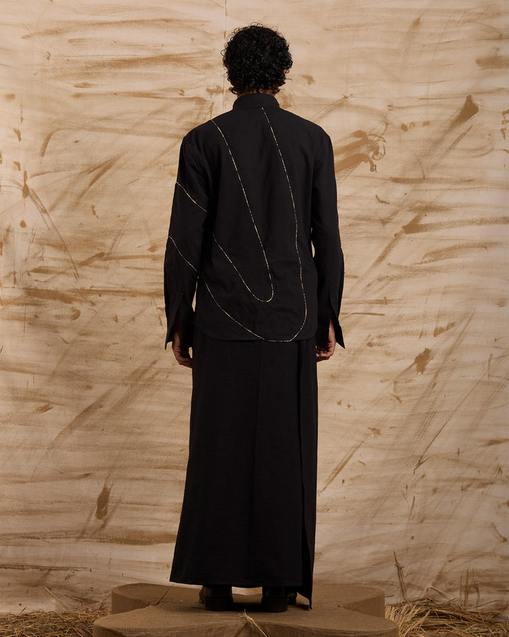 Veshti Hand Embroidered - Black
