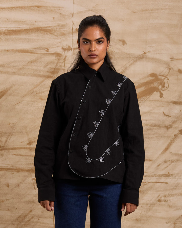 No Time to Die Hand Embroidered Jacket - Black