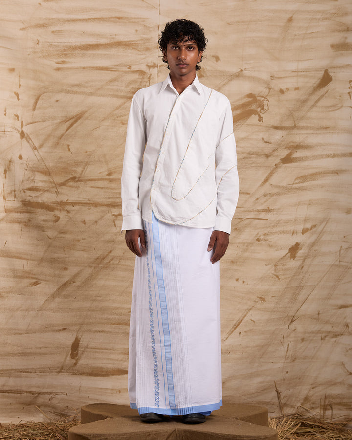 Veshti Embroidered - Blue