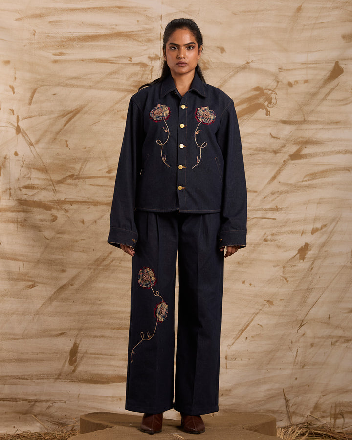 Hibiscus Hand Embroidered Bottoms