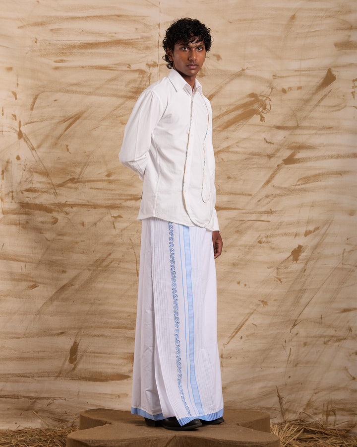 Veshti Embroidered - Blue