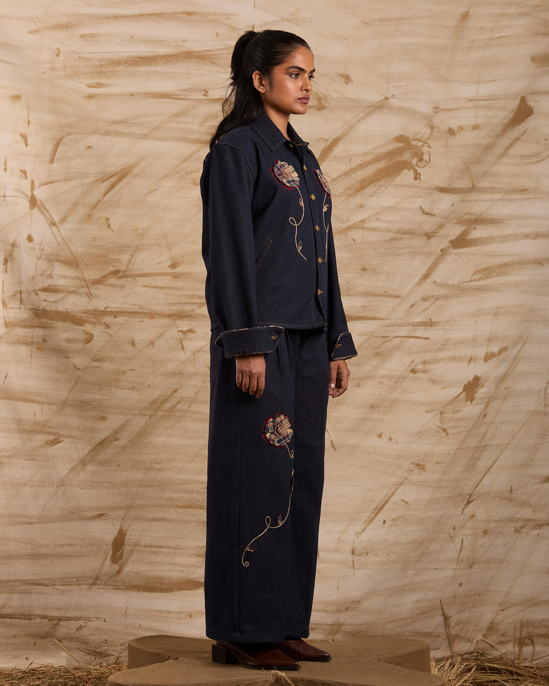 Hibiscus Hand Embroidered Jacket