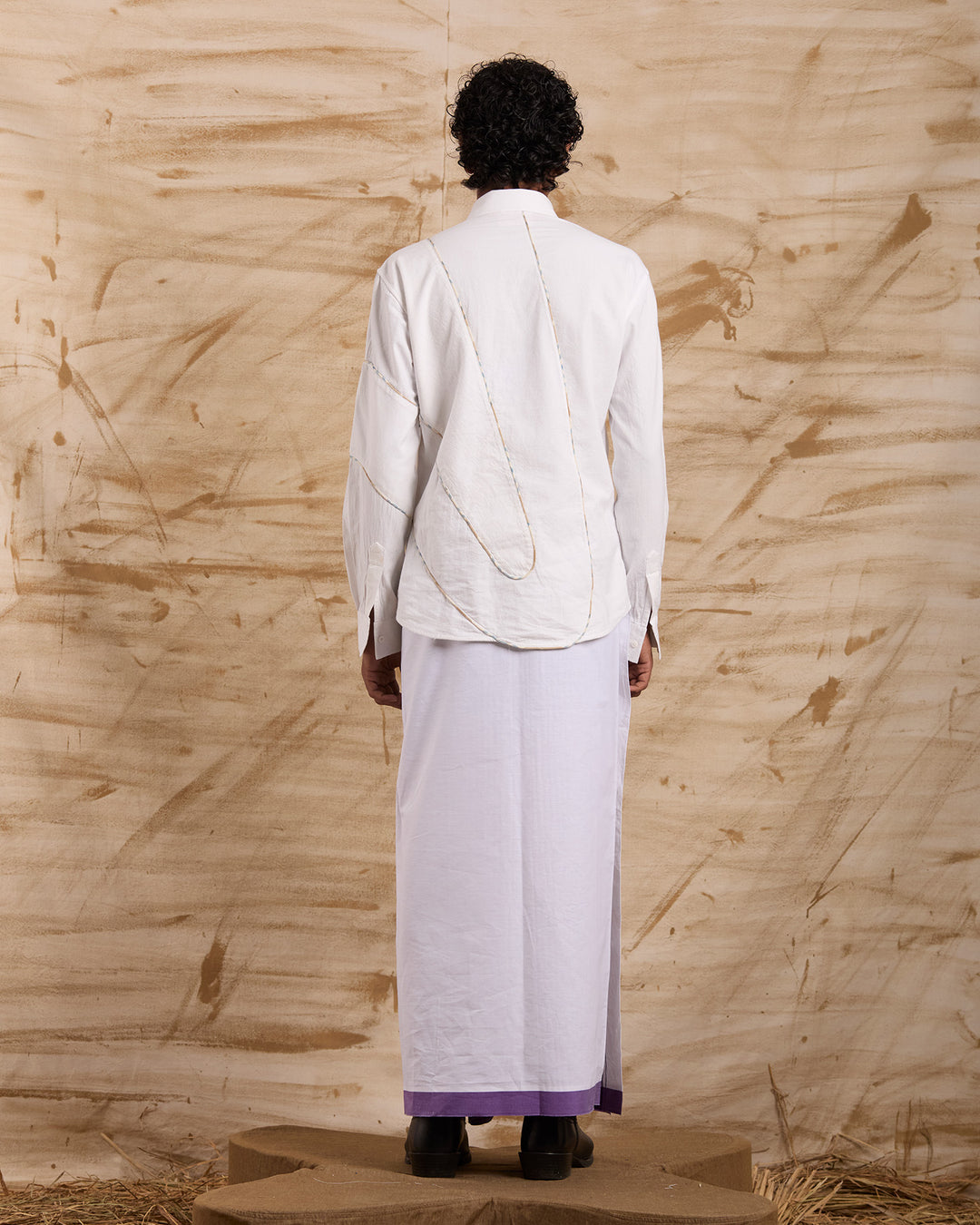 Veshti Embroidered - Purple