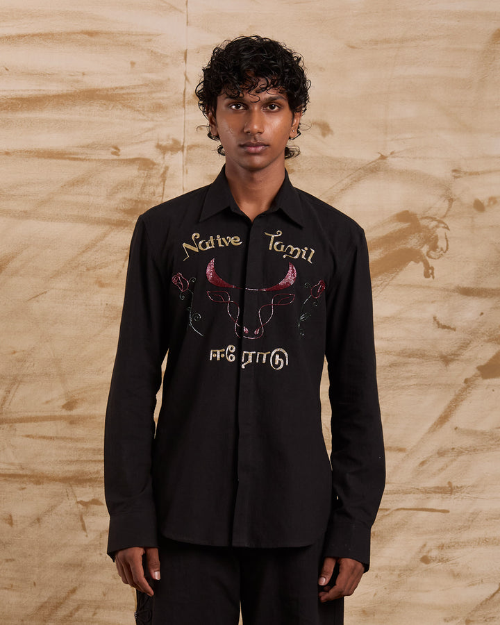 The Native Tamil Hand Embroidered Shirt