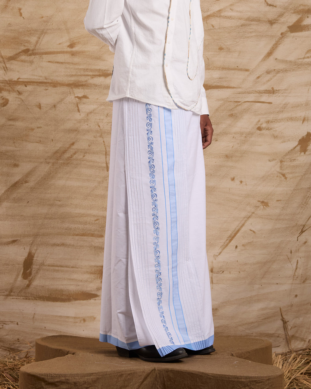 Veshti Embroidered - Blue