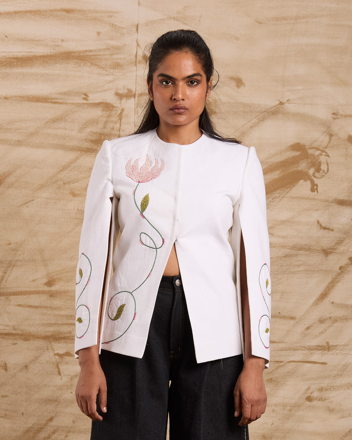 The Lily Hand Embroidered Cape