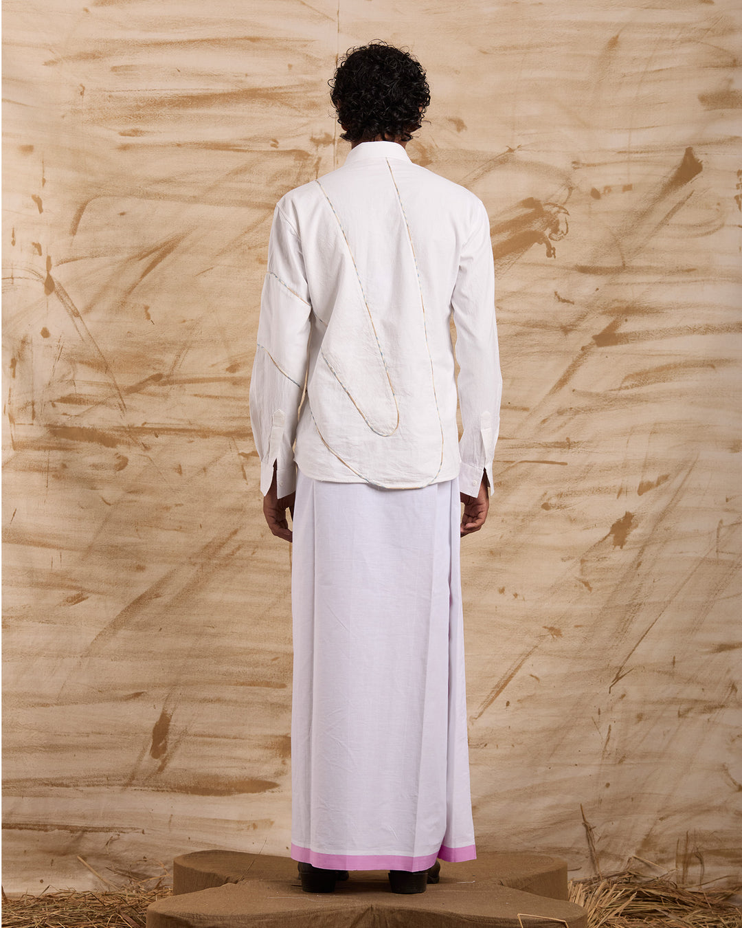 Veshti Embroidered - Pink