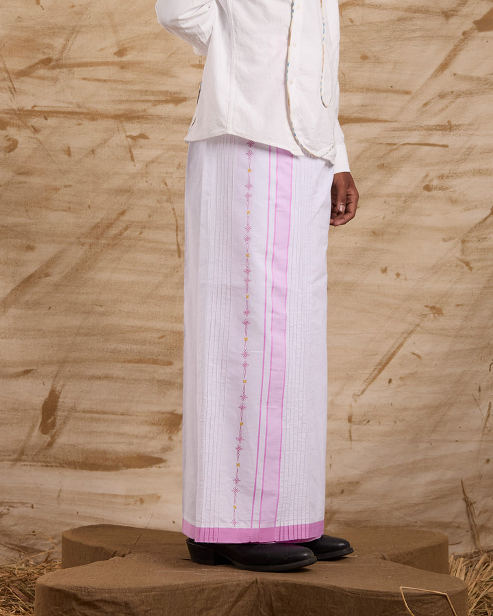 Veshti Embroidered - Pink